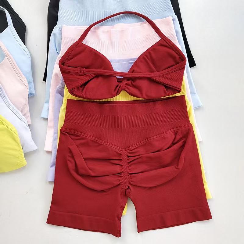 Sports Bra High Impact - HISTELLO Sports Set Piece Women Strappy