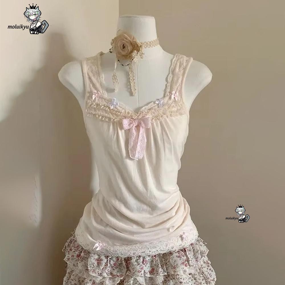 Women Y2K 2Pcs Outfit Set Lace - Cami Top Lace ulasan dan harga