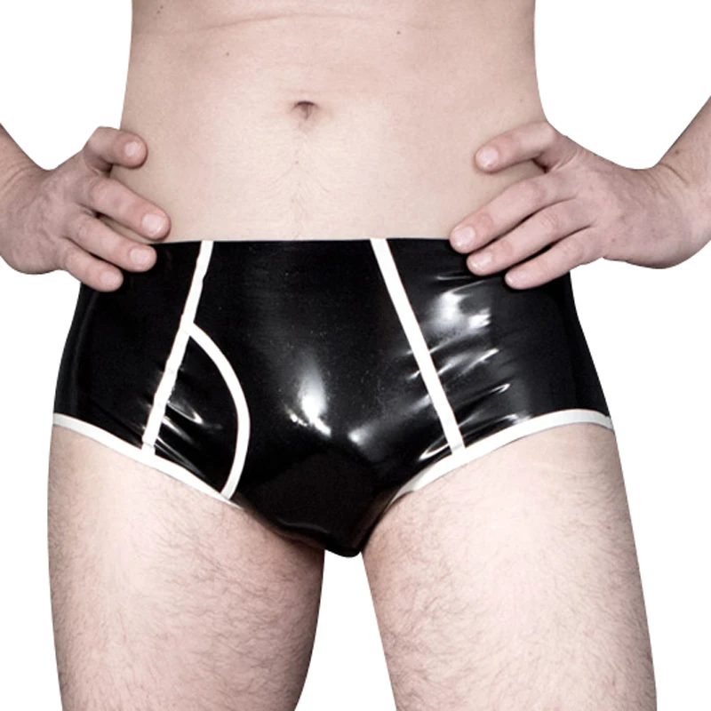 Party Latex Briefs With Stripe - Boyshort Underwear ulasan dan harga