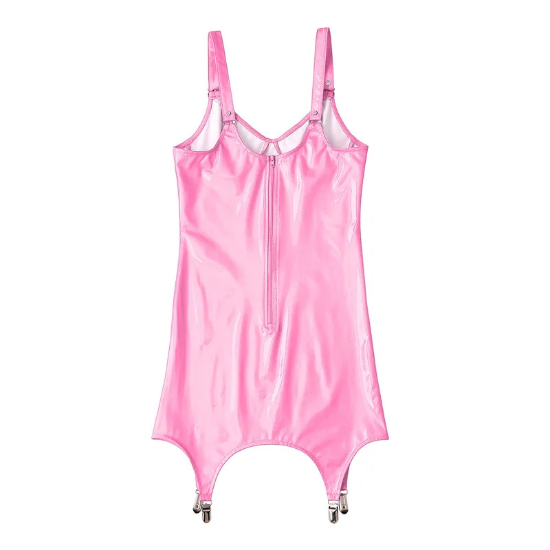 Womens Shiny Metallic PVC Leat - Babydoll Chemise Night ulasan dan harga