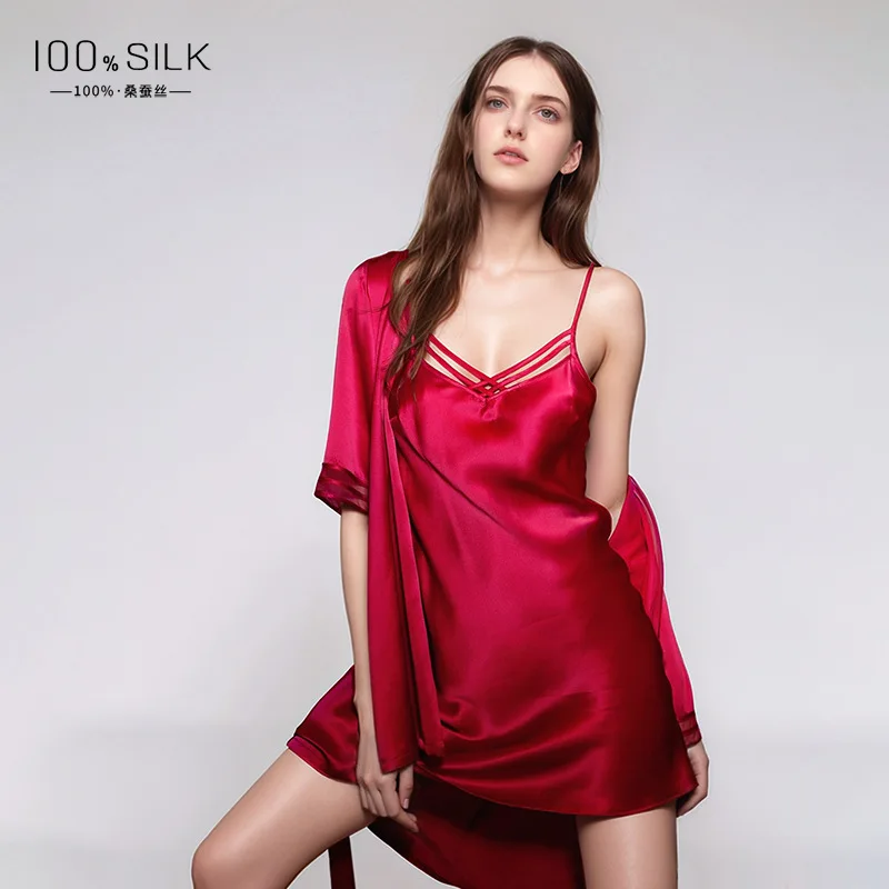 19MM 100% Mulberry Silk Robe G - Robe Silk Women ulasan dan harga
