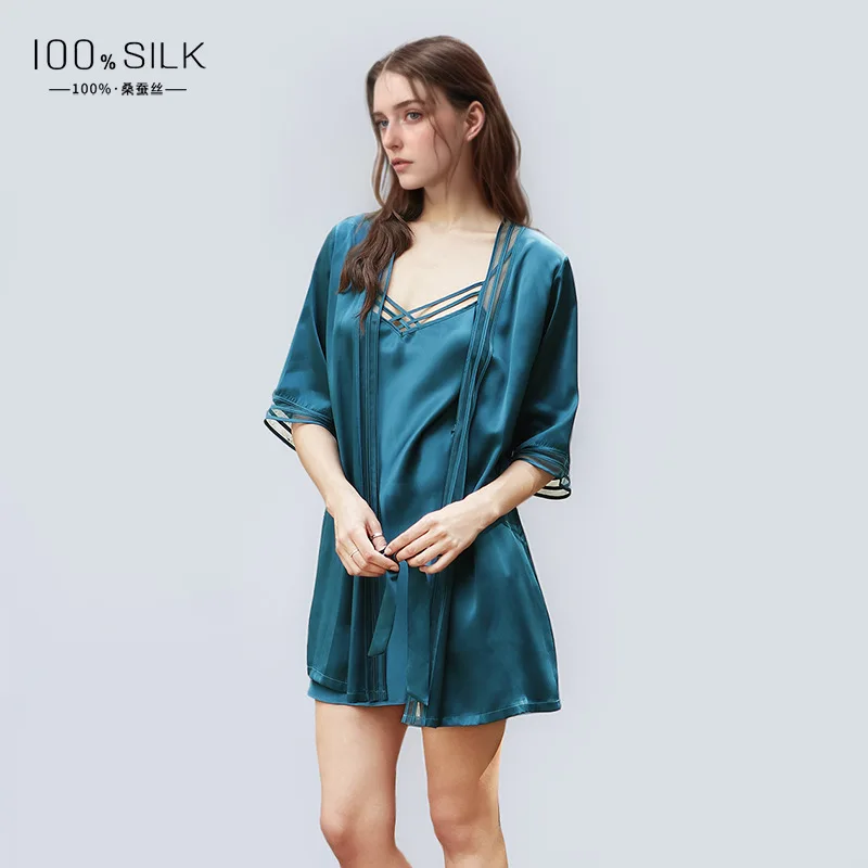 19MM 100% Mulberry Silk Robe G - Robe Silk Women ulasan dan harga