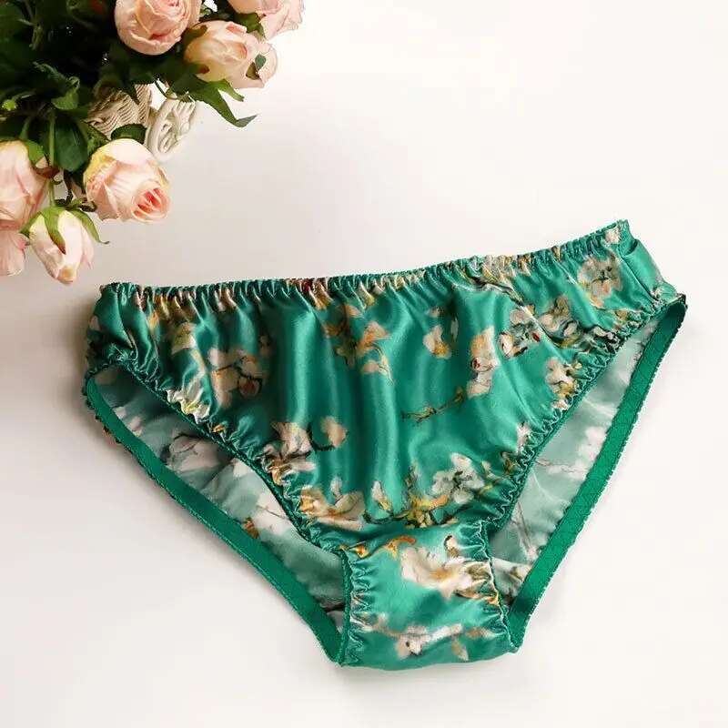 Summer Floral Print Ice Silk M - Boyshort Underwear ulasan dan harga