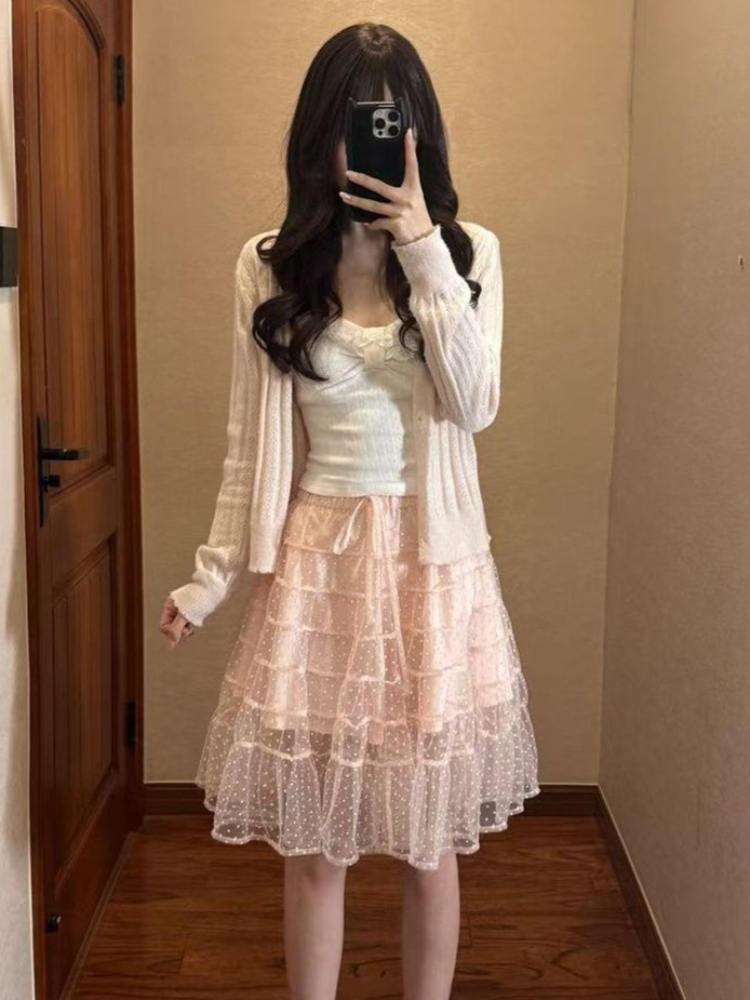 Korean Fashion Slim Fit White  - Cami Top Lace ulasan dan harga